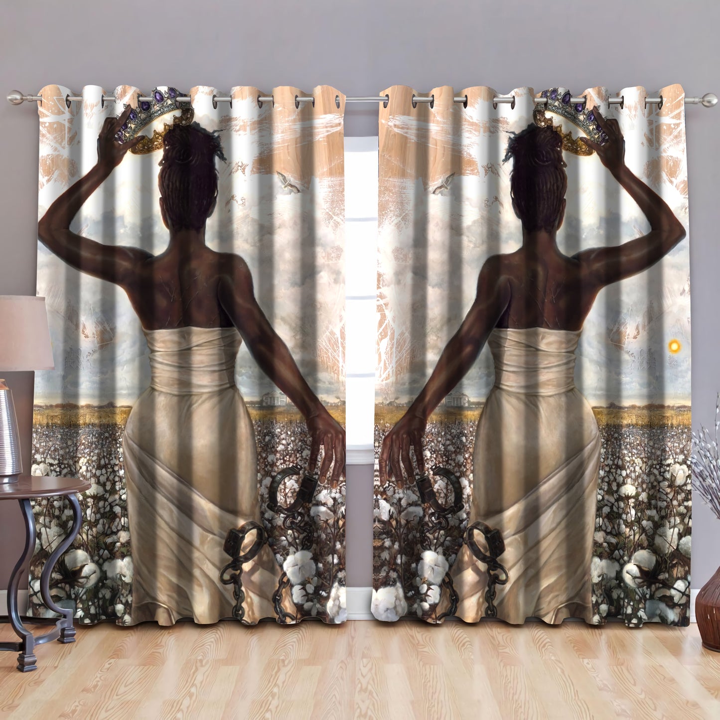 Strong African Women Curtains Set QB06132001-TH-Curtains-TQH-52'' x 63''-Vibe Cosy™