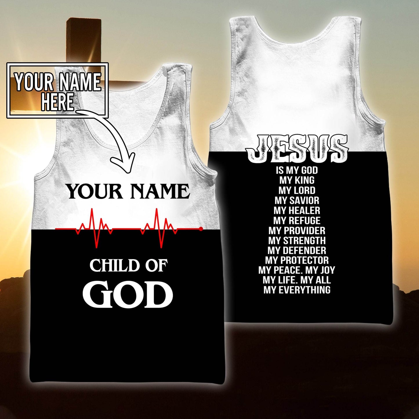 Premium Christian Jesus Catholic Customize Name 3D Printed Unisex Shirts