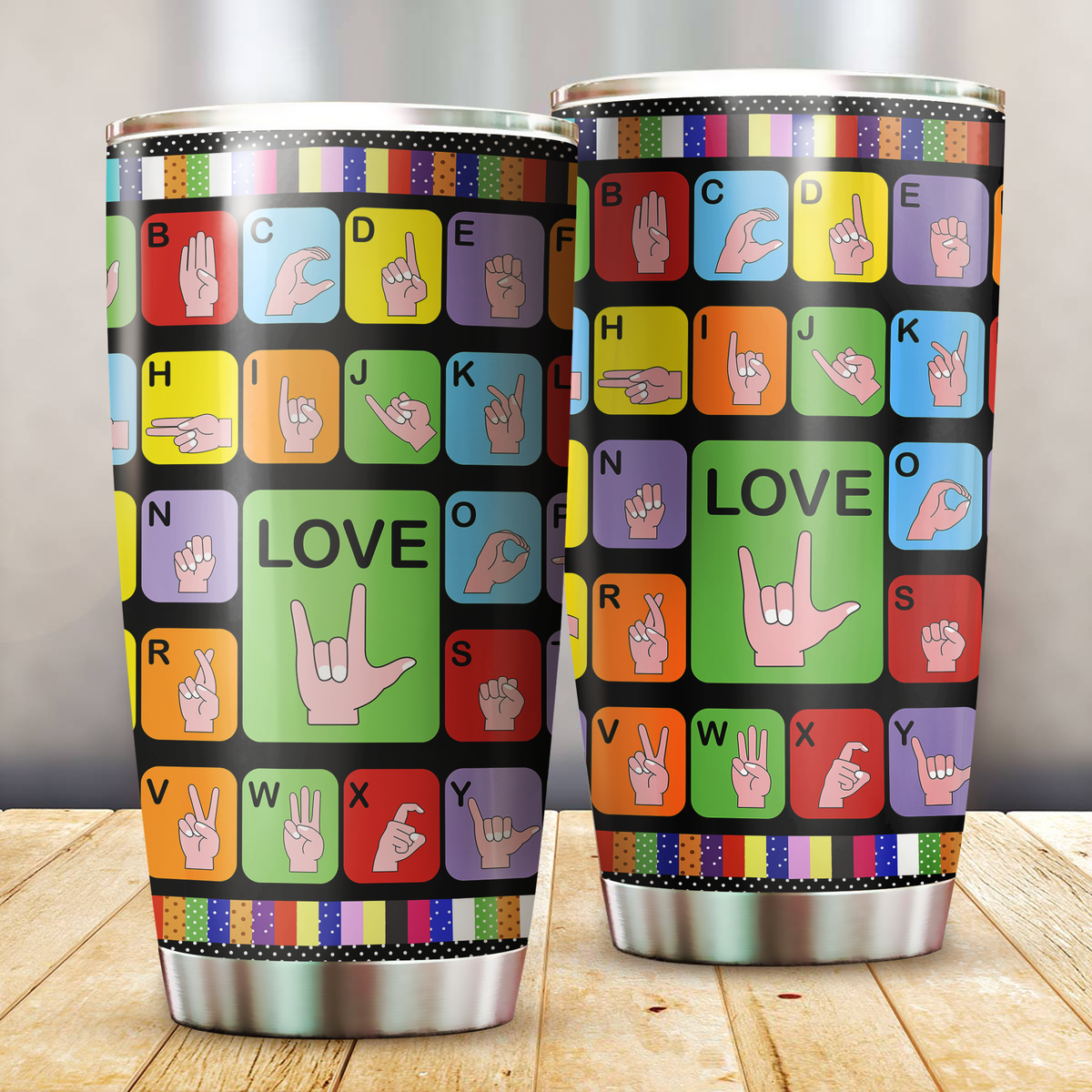 Sign Language Tumbler Cup Premium PiT211201-Tumbler-MP-Vibe Cosyβ’