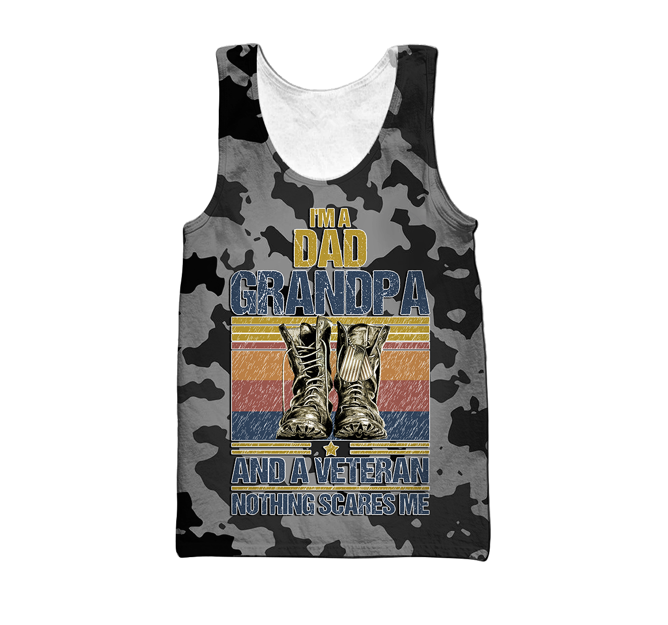 I'm a Dad Grandpa and a veteran 3d all over printed shirts for men and women MH190520-Apparel-Huyencass-Tank Top-S-Vibe Cosy™