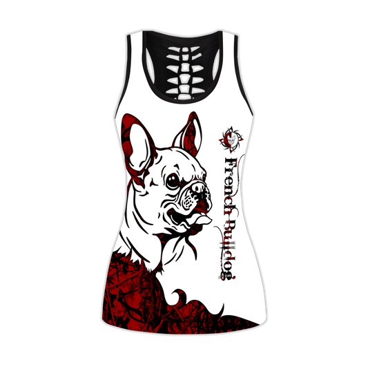 French bulldog red tattoos legging + hollow tank combo DD07252003S-Apparel-HG-No legging-S-Vibe Cosyโข