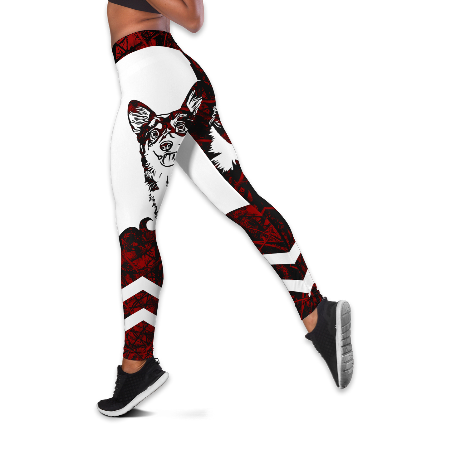 Welsh Corgi red tattoos legging + hollow tank combo DD09172001