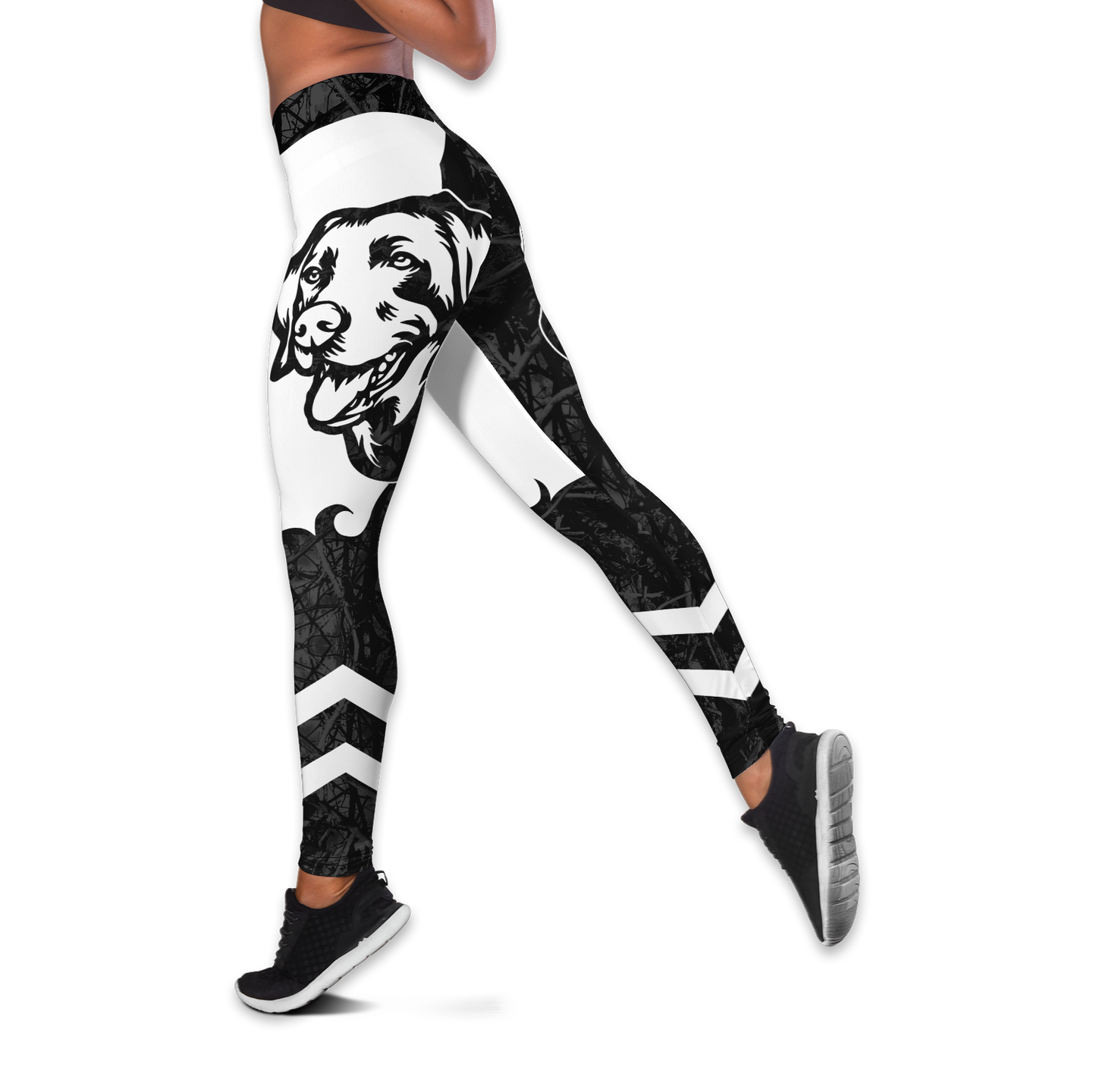 Weimaraner black tattoos legging + hollow tank combo DD09182004S