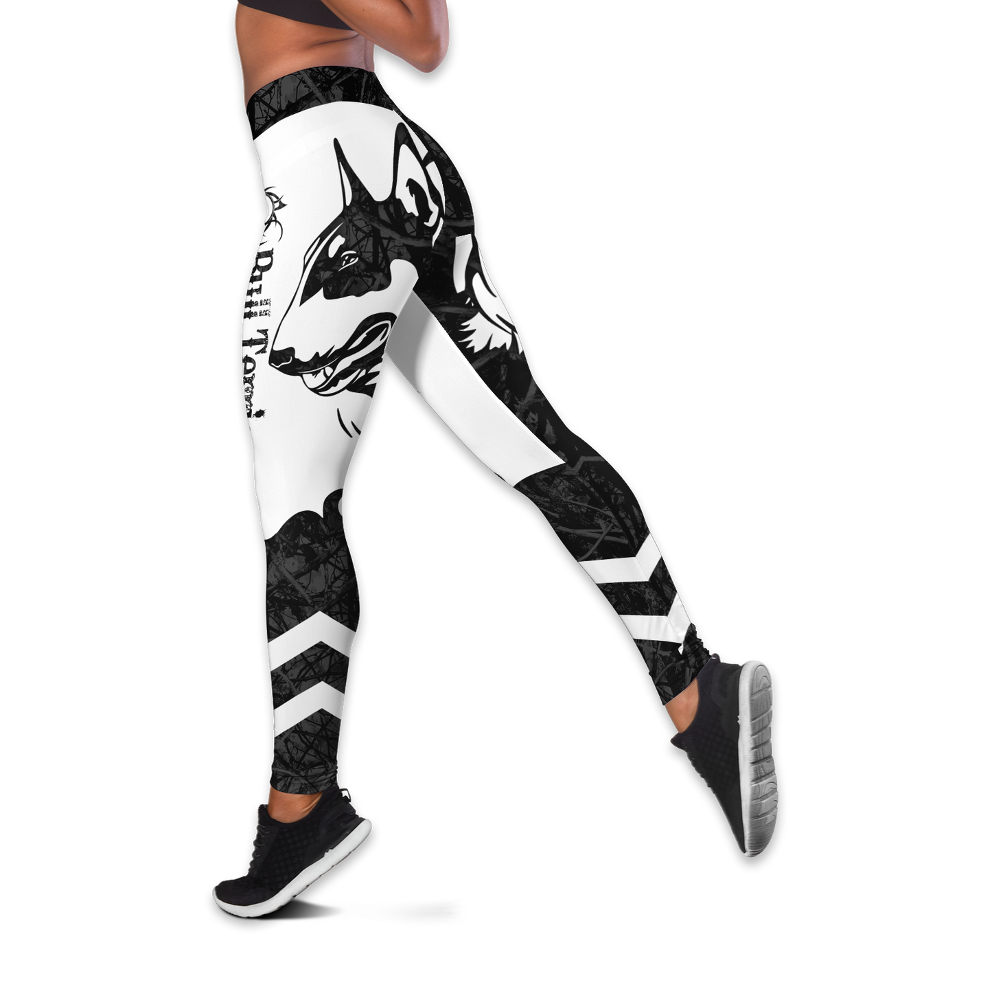 Bull terrier black tattoos legging + hollow tank combo DD08212001S