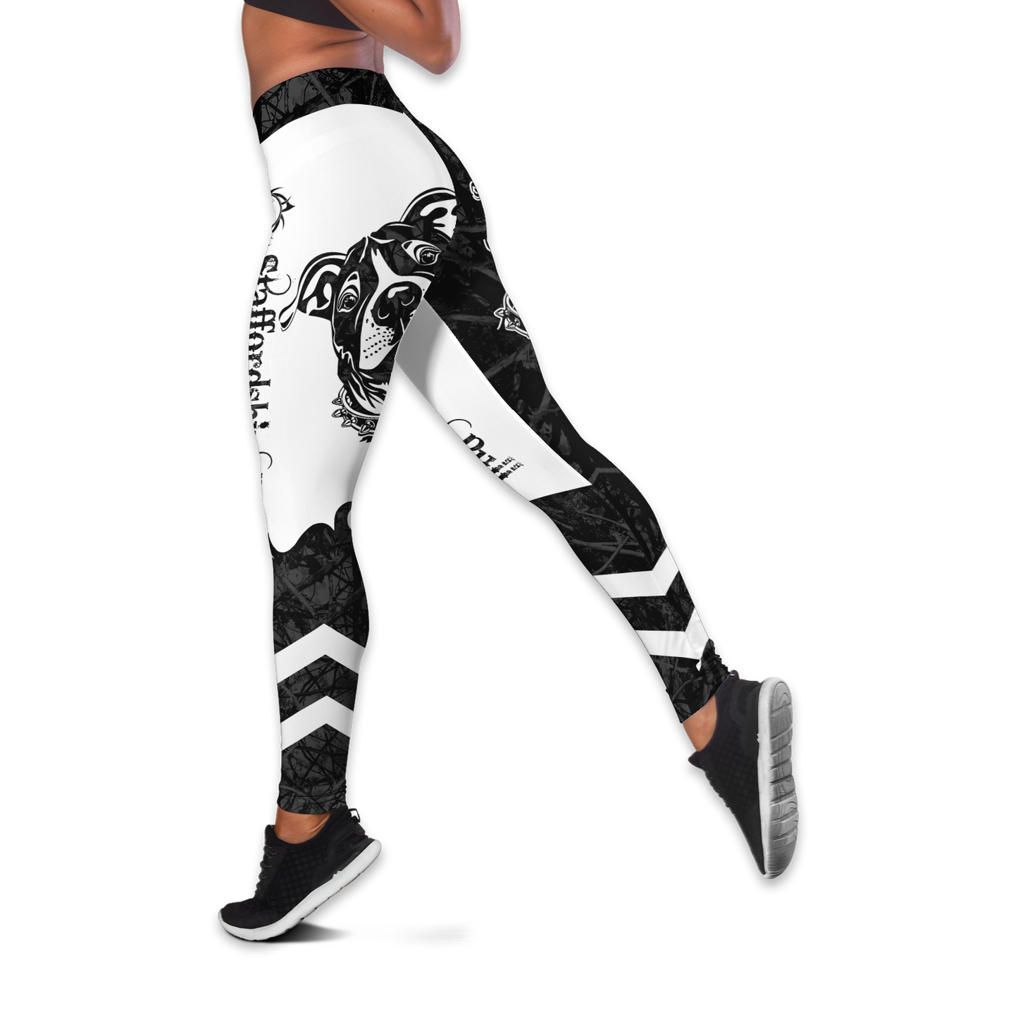 Staffordshire Bull Terrier black tattoos legging + hollow tank combo DD09052003