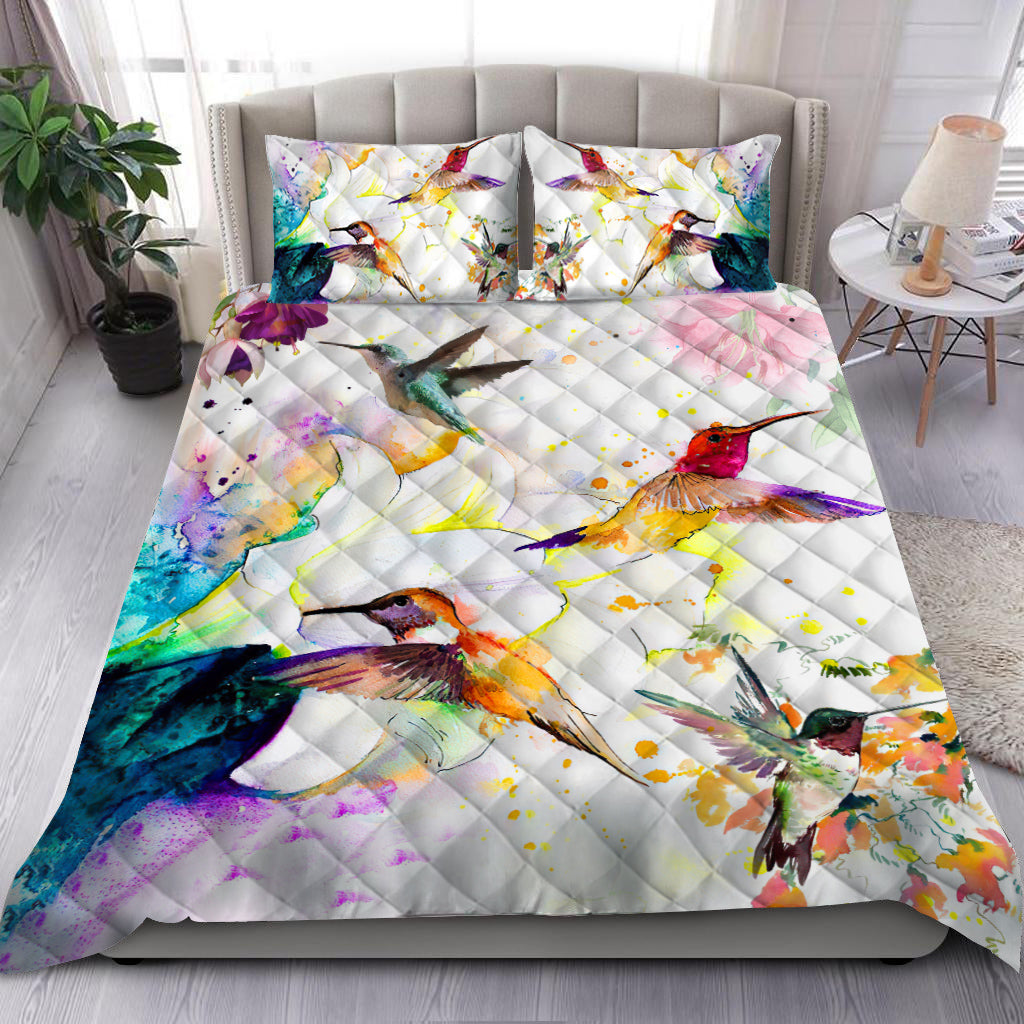 Hummingbird and Flowers Quilt Bedding Set By ML-Quilt-ML-King-Vibe Cosyβ’