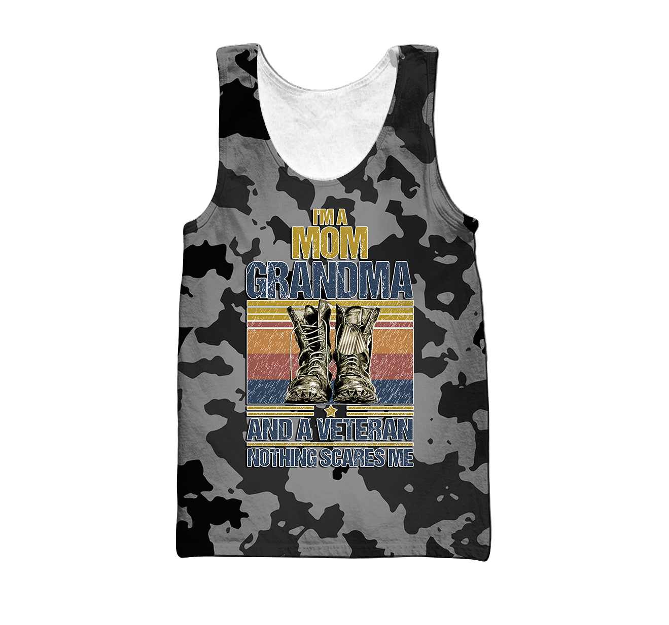 I'm a Mom Grandma and a veteran 3d all over printed shirts for men and women MH190520S-Apparel-Huyencass-Tank Top-S-Vibe Cosy™