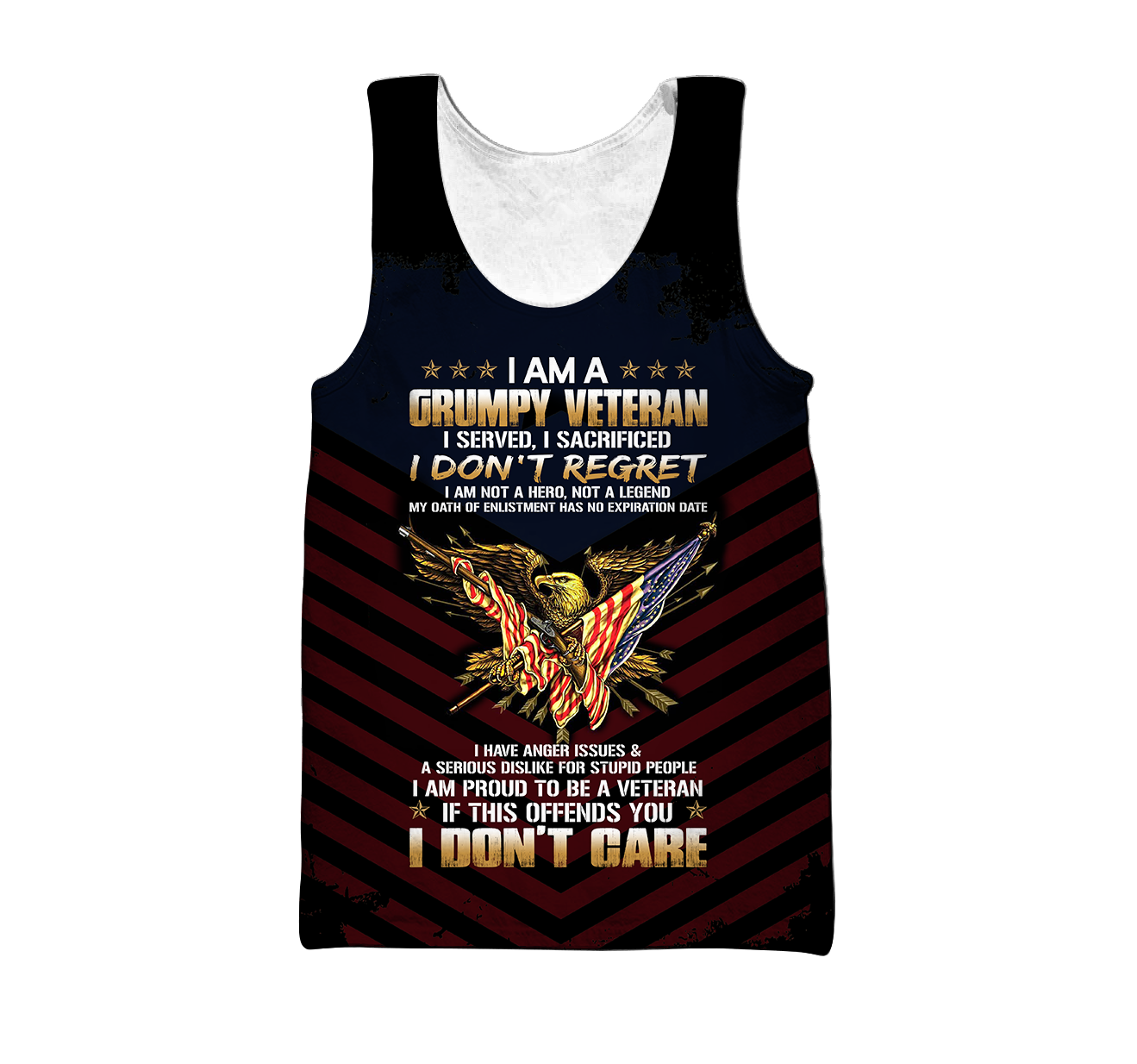 I am a Grumpy Veteran 3D all over printed shirts for men and women MH2005201-Apparel-Huyencass-Tank Top-S-Vibe Cosy™