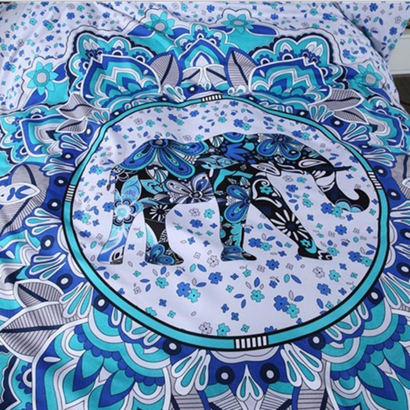 Elephant Bedding Sets-Bedding Set-6teenth Outlet-Sky Blue-US Twin-Vibe Cosy™