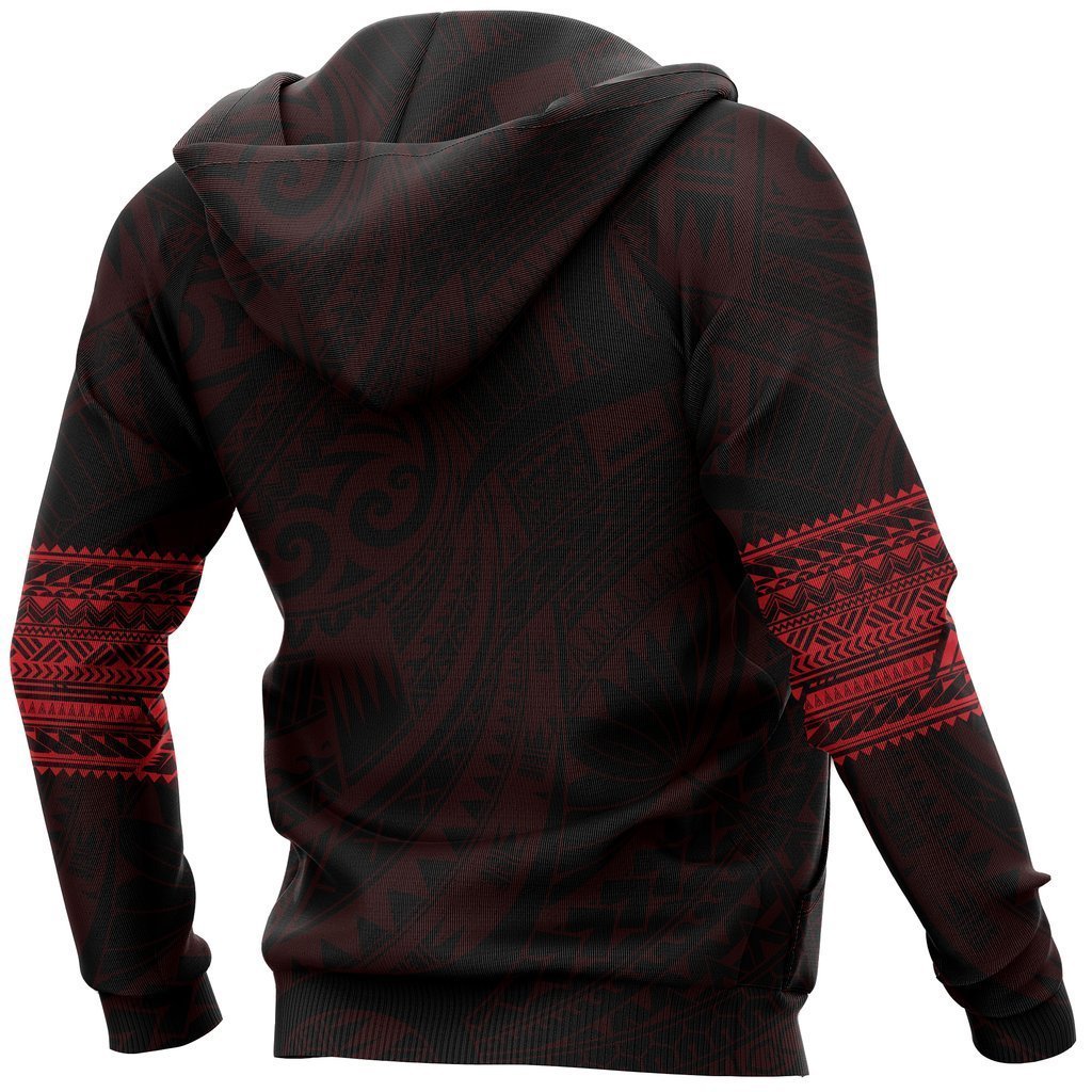 Aotearoa Maori Tattoo All Over Hoodie Red NVD-Apparel-Dung Van-Hoodie-S-Vibe Cosy™