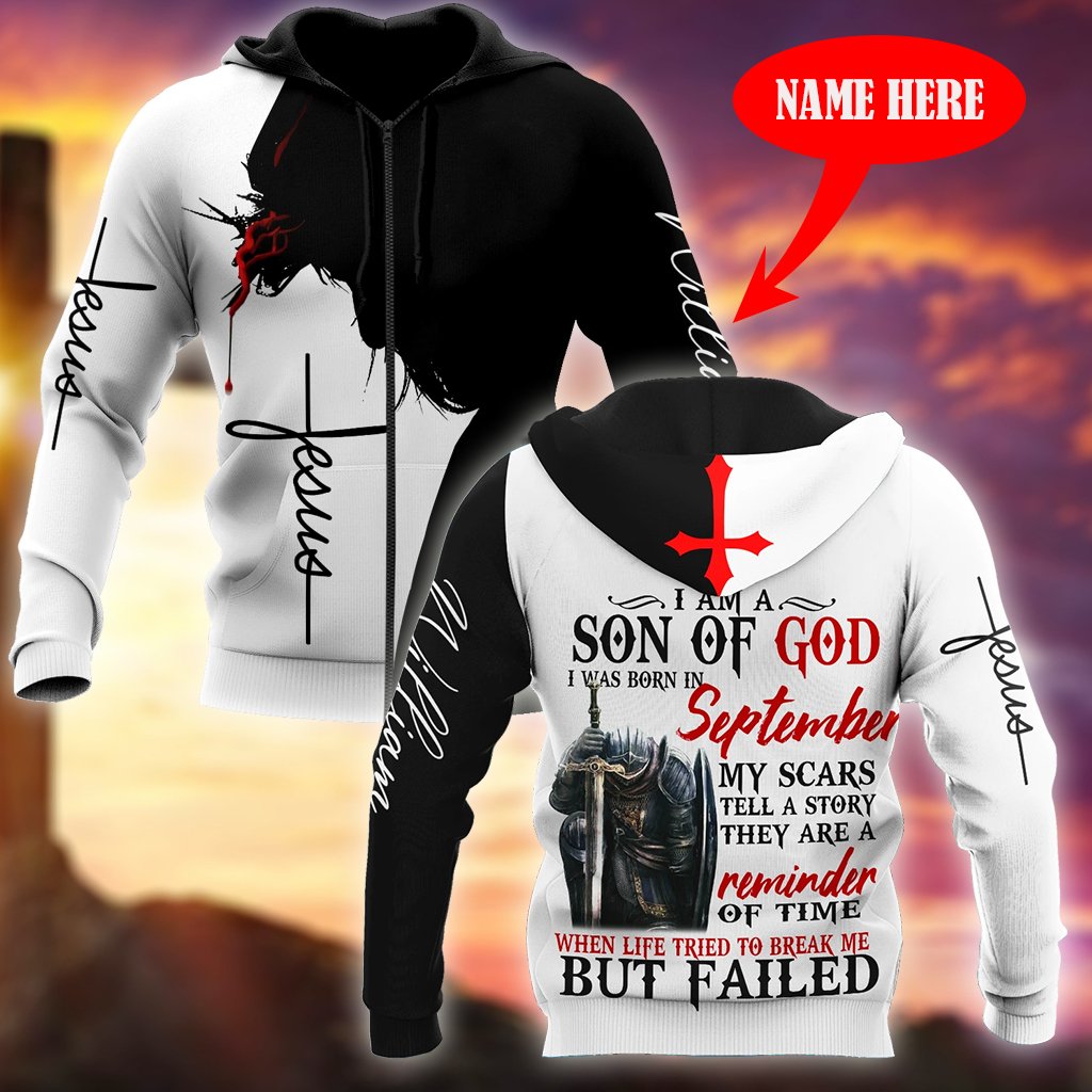 September Guy - Son of God Custome Name 3D All Over Printed Hoodie