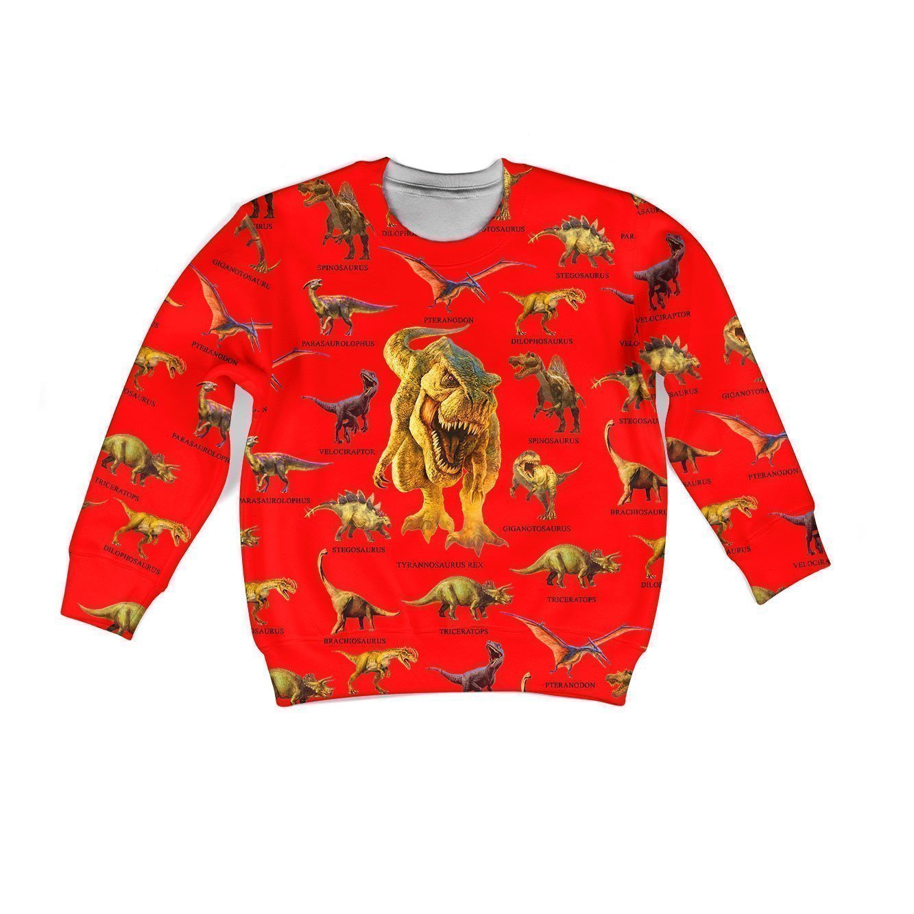 3D All Over Printed Red Dinosaurs T-Rex Shirts-Apparel-HP Arts-Sweatshirt-TODDLER 2T-Vibe Cosy™