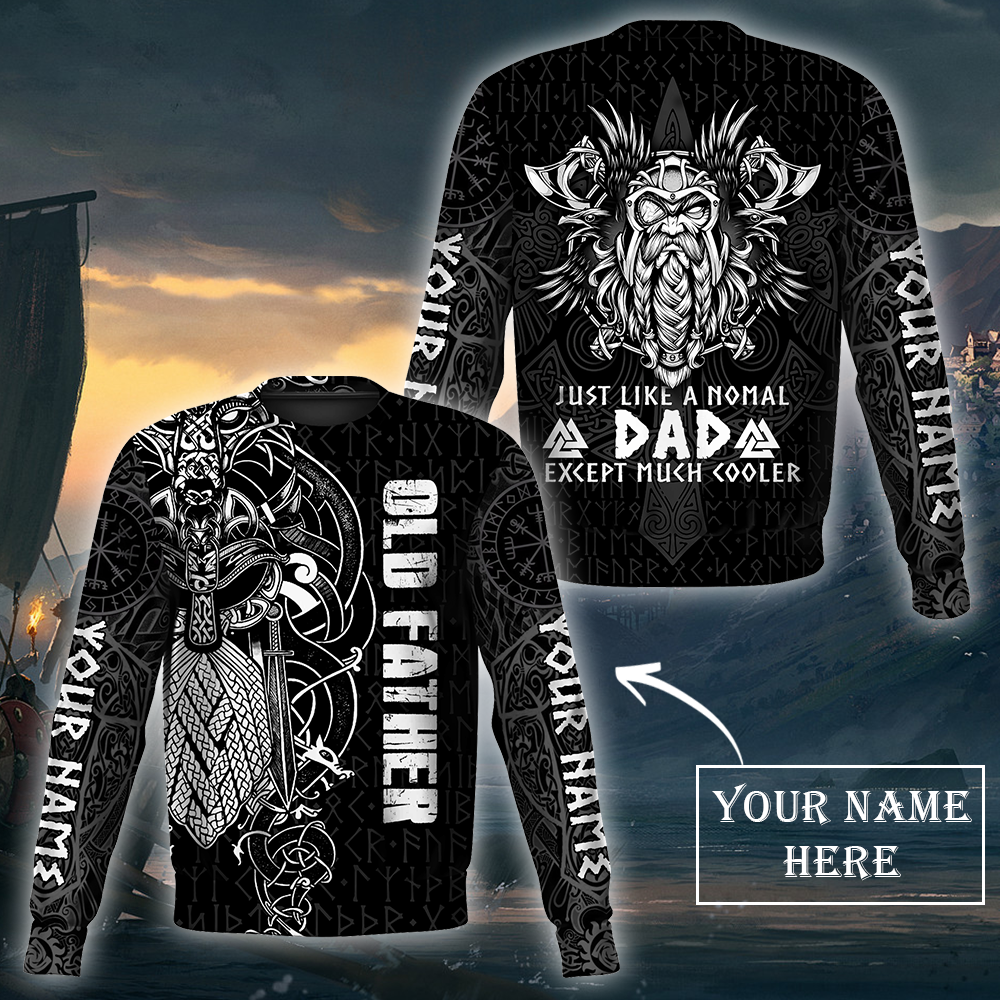 Customize Viking Dad All Over Print Shirts-Apparel-HP Arts-Sweatshirt-S-Vibe Cosy™