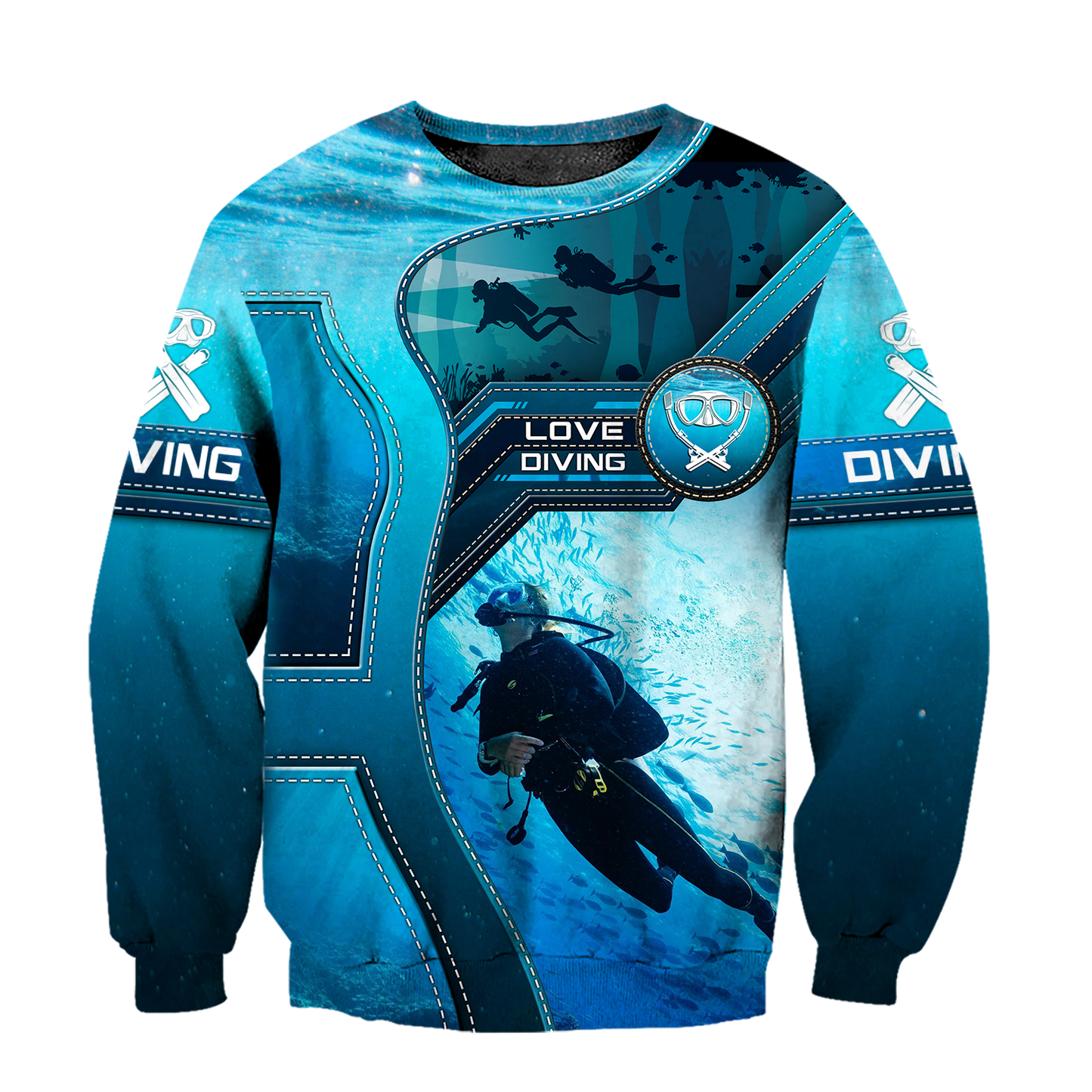 Scuba Diving 3D All Over Printed Shirts For Men and Women-ALL OVER PRINT HOODIES-HP Arts-Sweatshirt-S-Vibe Cosy™