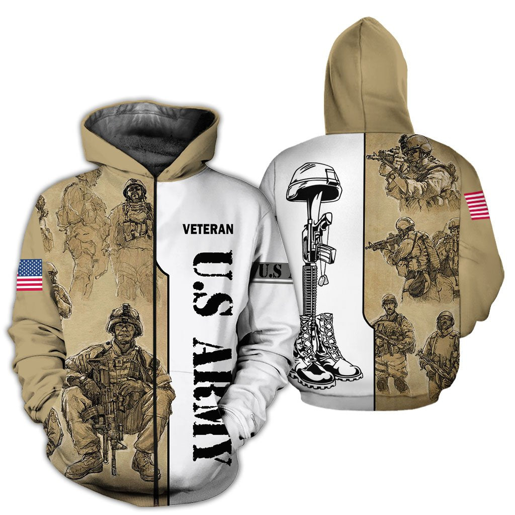 US Army 3D All Over Printed Shirts for Men and Women TT0011-Apparel-TT-Zipped Hoodie-S-Vibe Cosy™