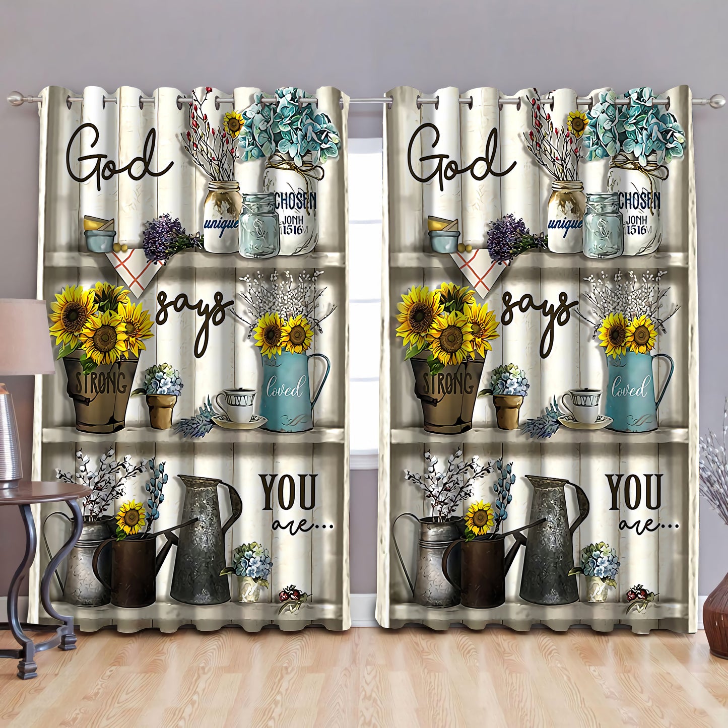 God says you are blackout thermal grommet window curtains HAC250503-HG-HG-52'' x 63''-Vibe Cosy™