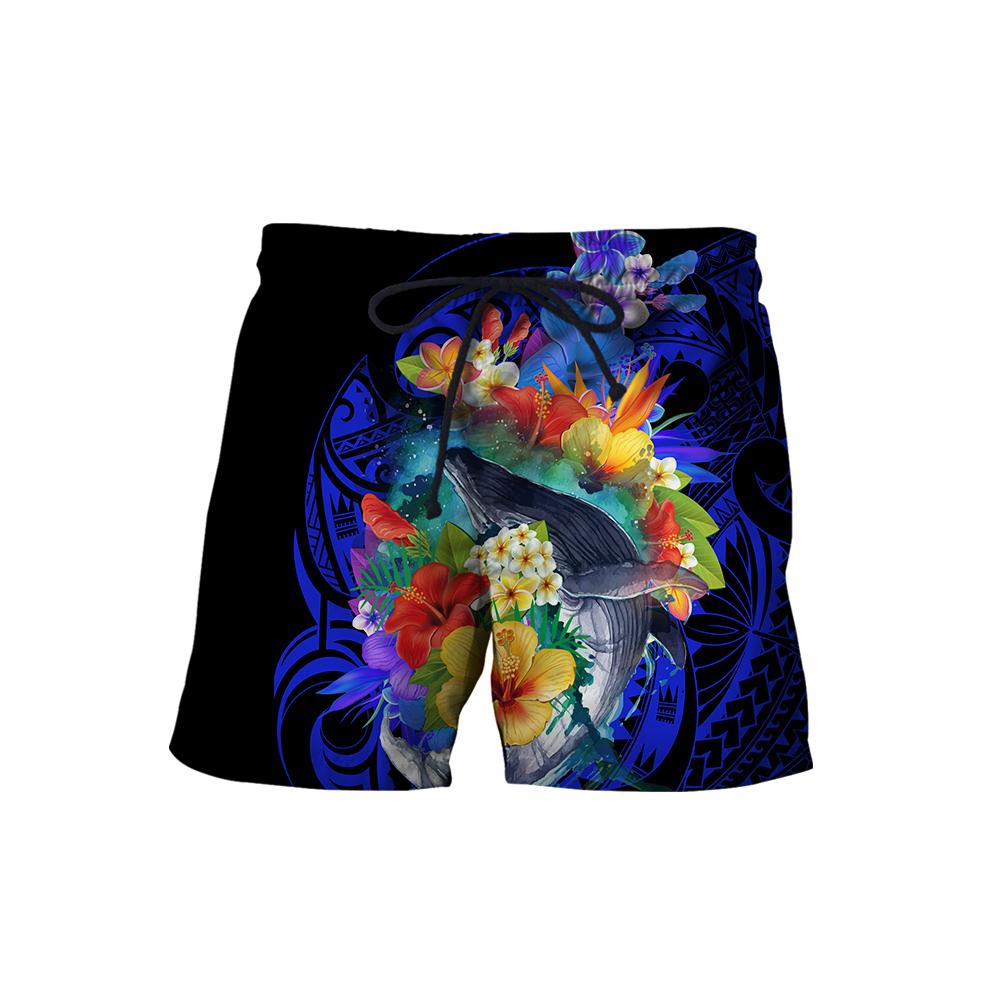 Amazing Kanaka Maoli Humpback Whale with Tropical Flowers Hoodie Tshirt for Men and Women-ML