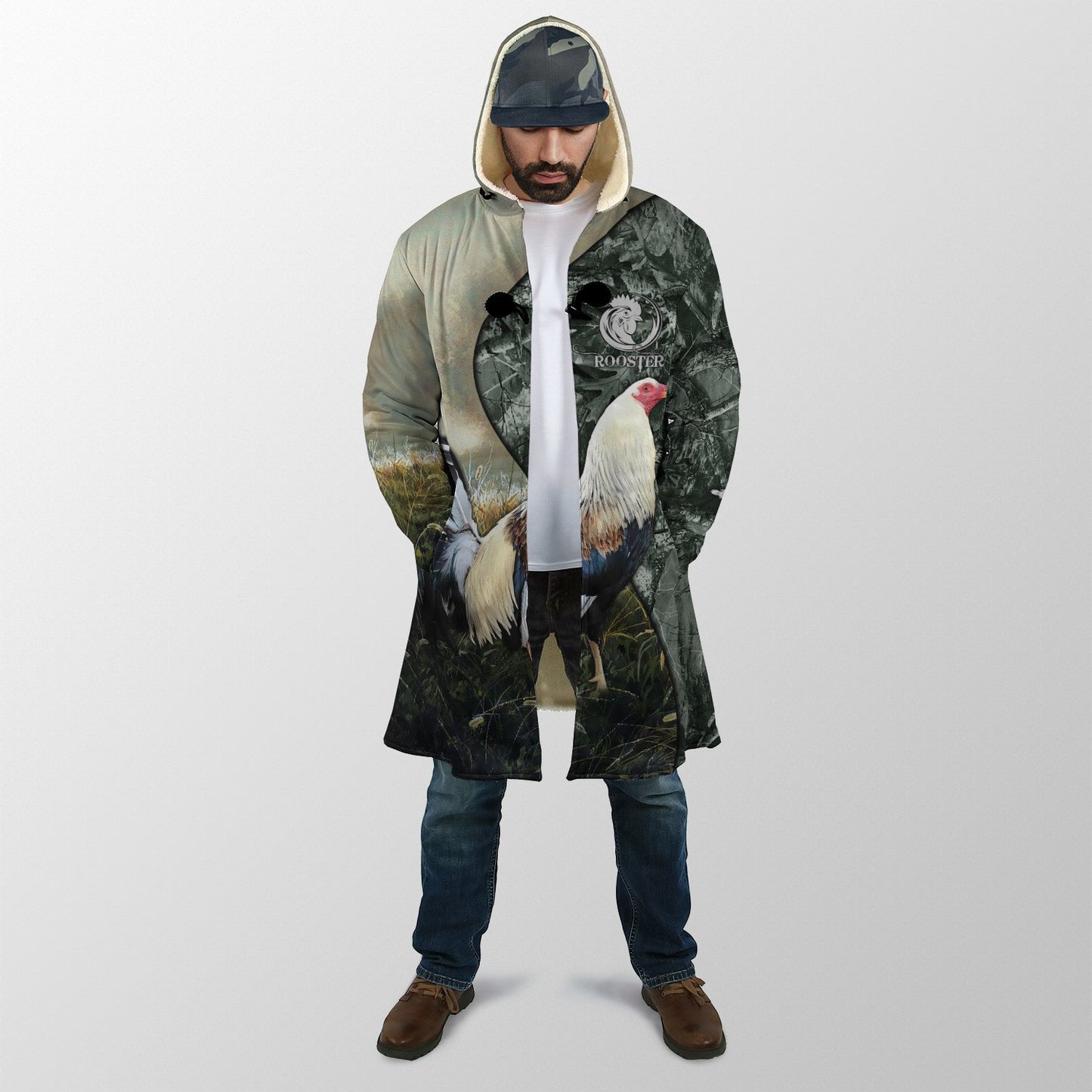 Love Rooster Camo 3D All Over Printed Unisex Cloak ML