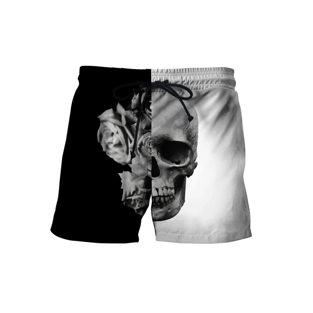 Black And White -Skull And Roses 3D All Over Printed Unisex Shirts TNA12172025
