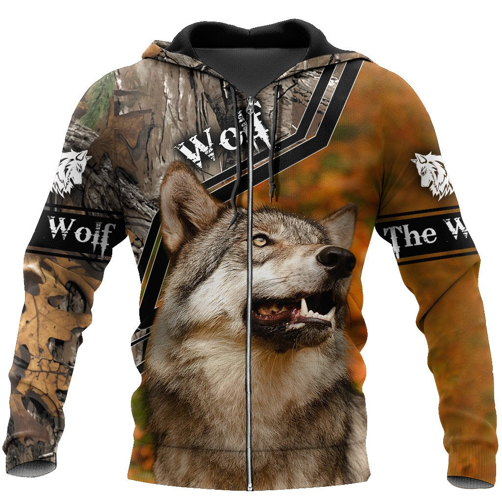 Gray Wolf 3D All Over Printed Unisex Deluxe Hoodie ML