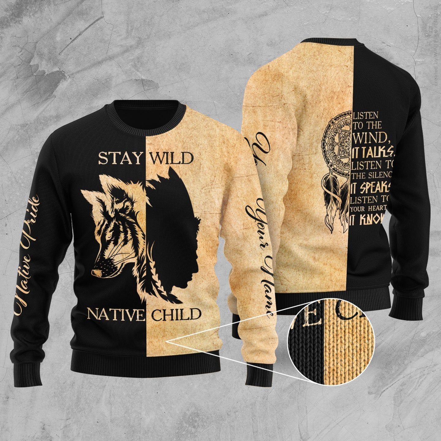 Custom Name Wolf Native Pride 3D All Over Printed Unisex Shirt
