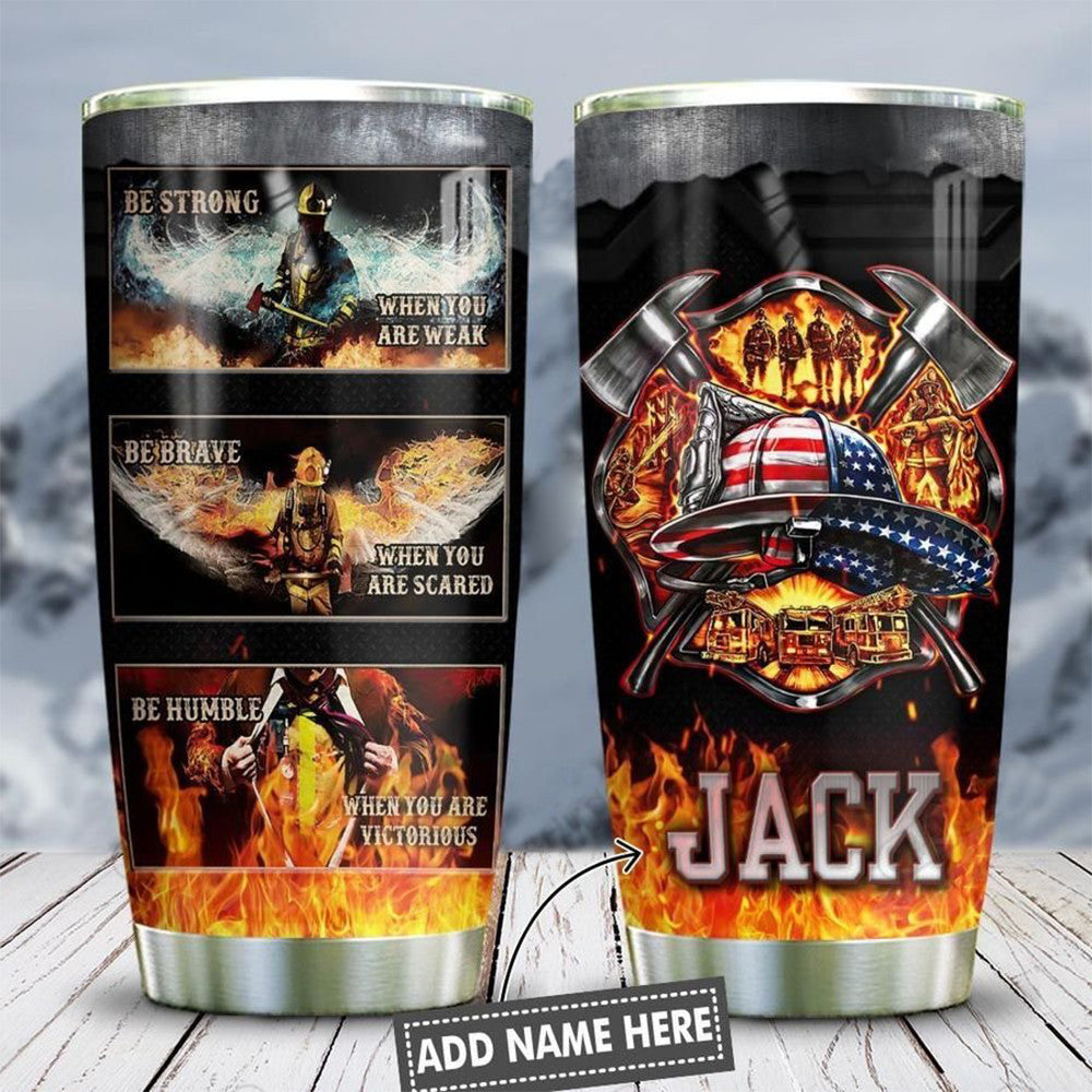 Personalized Firefighter Customize Name Stainless Steel Tumbler 02032101.CTQH
