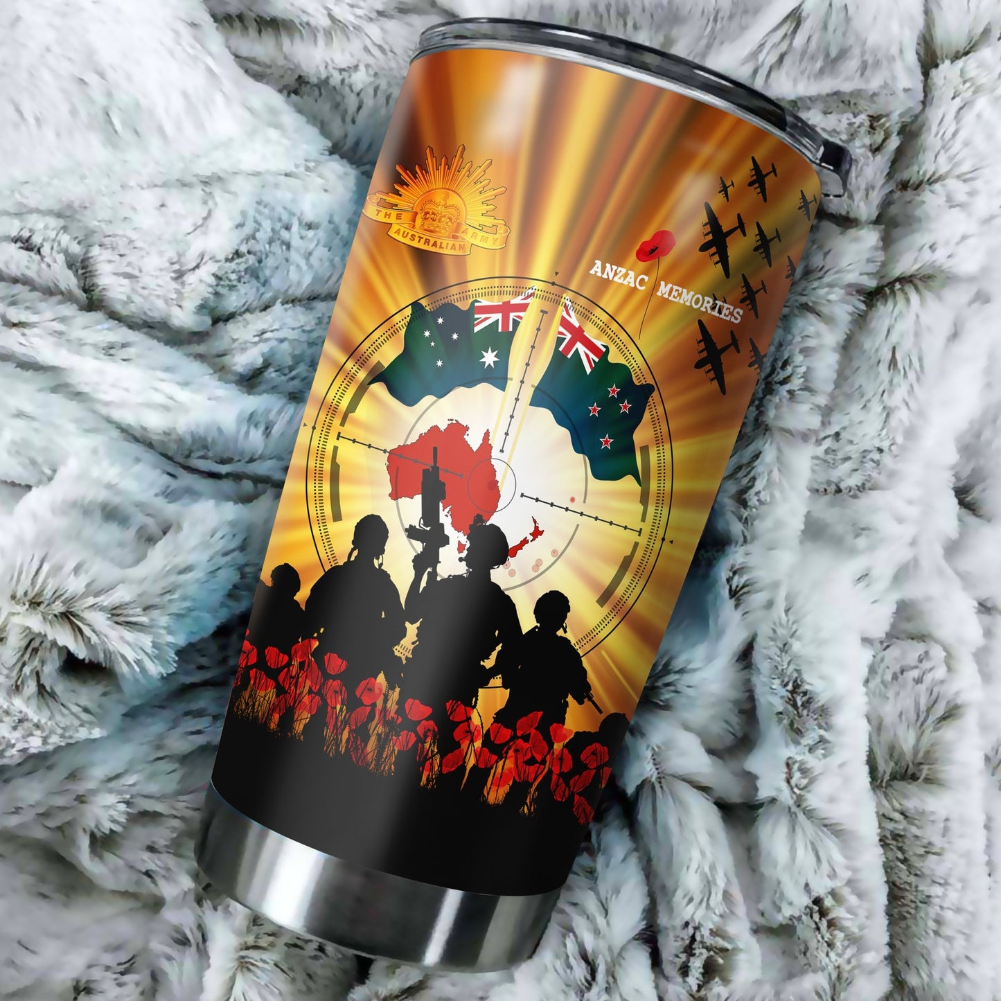 Personalized Anzac Day New Zealand And Australia Stainless Steel Tumbler 20Oz