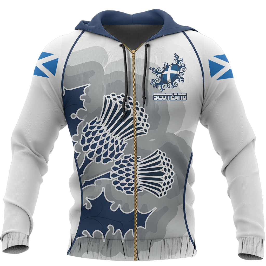 Scottish Thistle Pullover Hoodie Rugby Style NNK 1525-Apparel-PL8386-Zip Hoodie-S-Vibe Cosyβ’