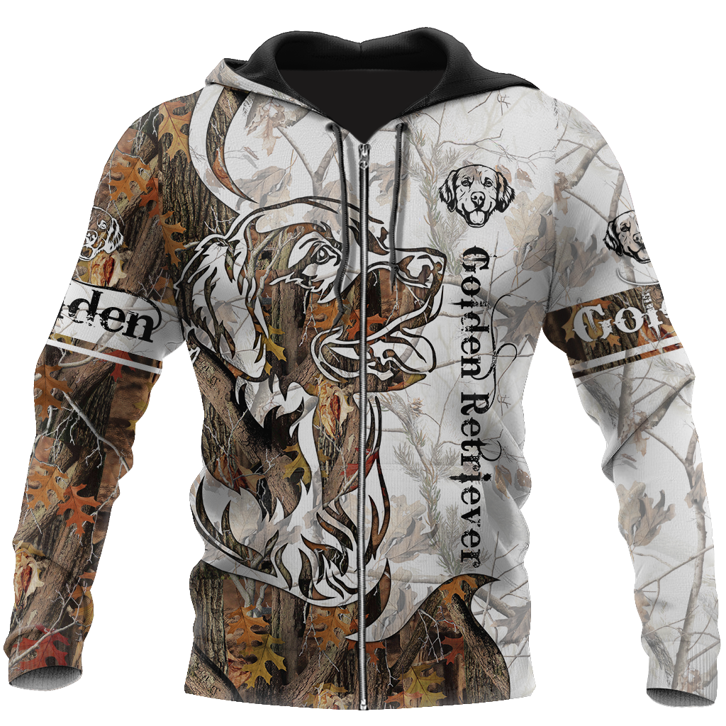 Deer Hunting Golden Retriever Tatoo Camo 3D All Over Print Hoodie TR1708202