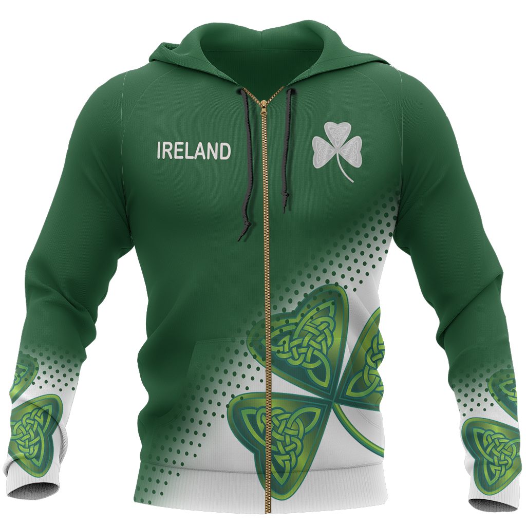 Ireland Shamrock Hoodie-Apparel-HD09-Zip Hoodie-S-Vibe Cosy™