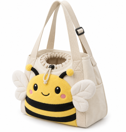 Hands-Free Bee Canvas Pet Carrier Tote