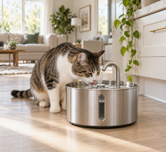 Fresh Stream Stainless Steel Cat Water Fountain