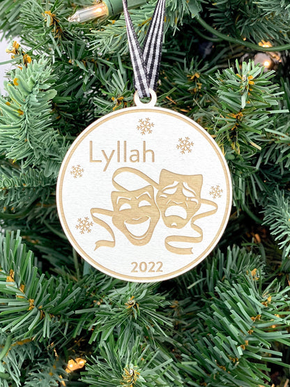 Custom Drama Ornament | Theater Ornament | Personalized Club Ornament | 2024 Ornament | Student Gifts | 2025 Ornament | Theatre Gift
