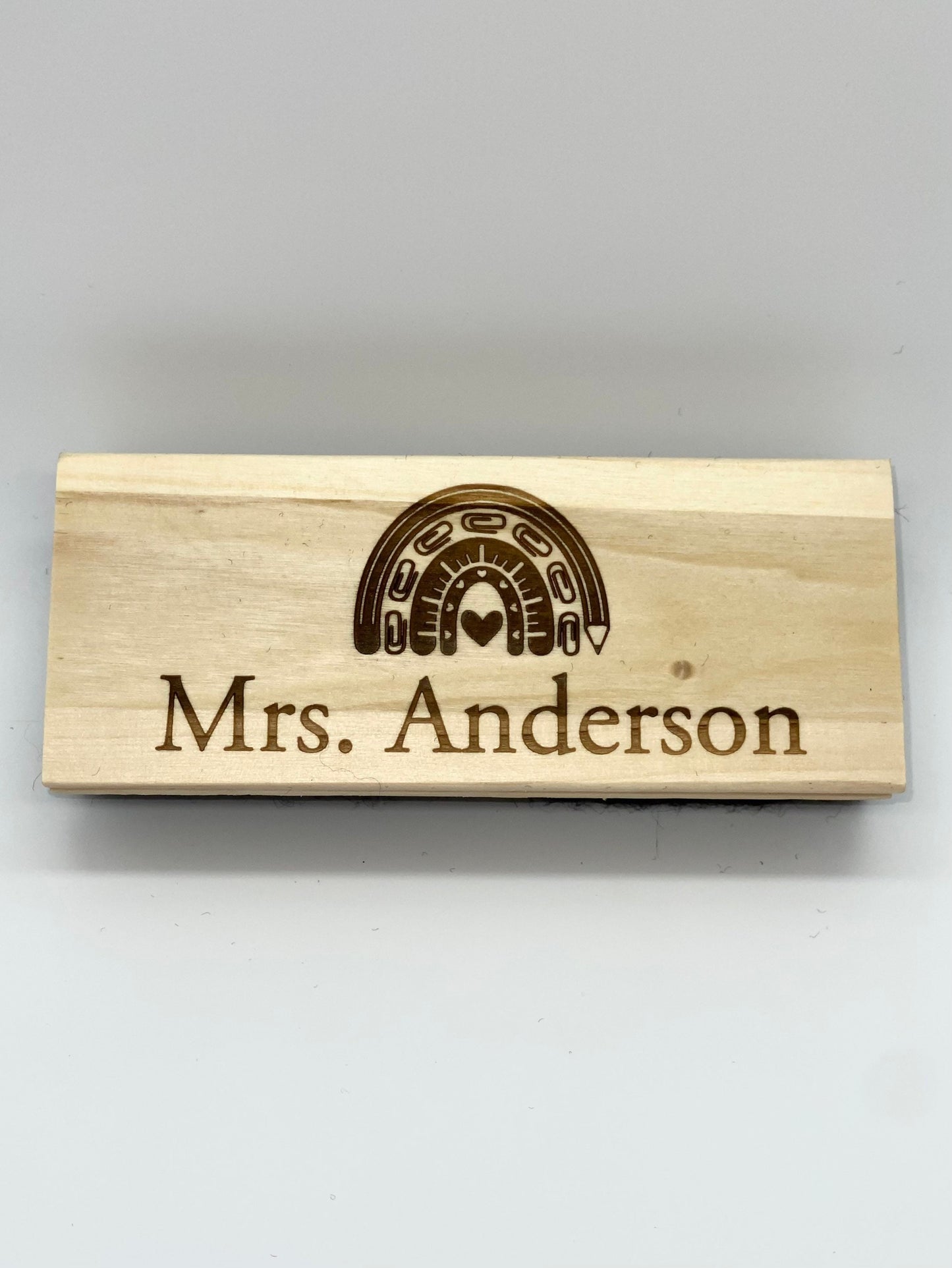 Teacher Eraser Gift Rainbow Design  / Personalized Teacher Name Gift / Teacher Appreciation / End of Year Gift