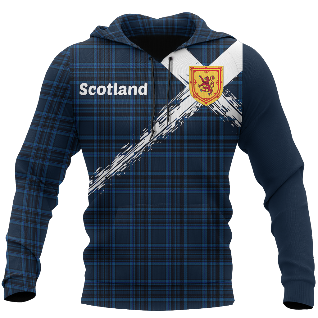 Scotland Saltire Celtic Thistle Hoodie Blue NNK 1514-Apparel-PL8386-Hoodie-S-Vibe Cosy™