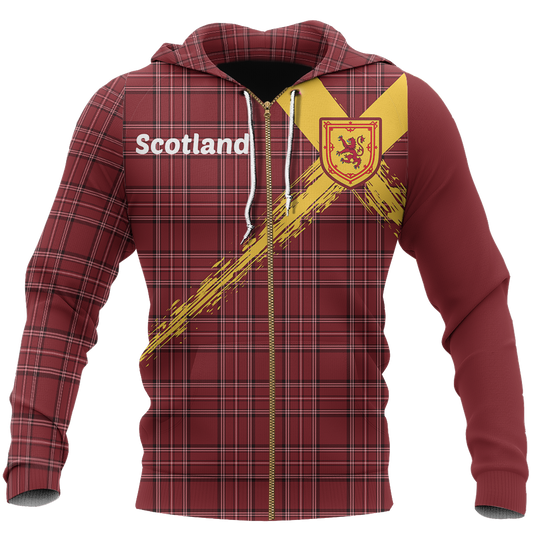 Scotland Royal Banner Celtic Thistle Hoodie-Apparel-HD09-Zip Hoodie-S-Vibe Cosy™