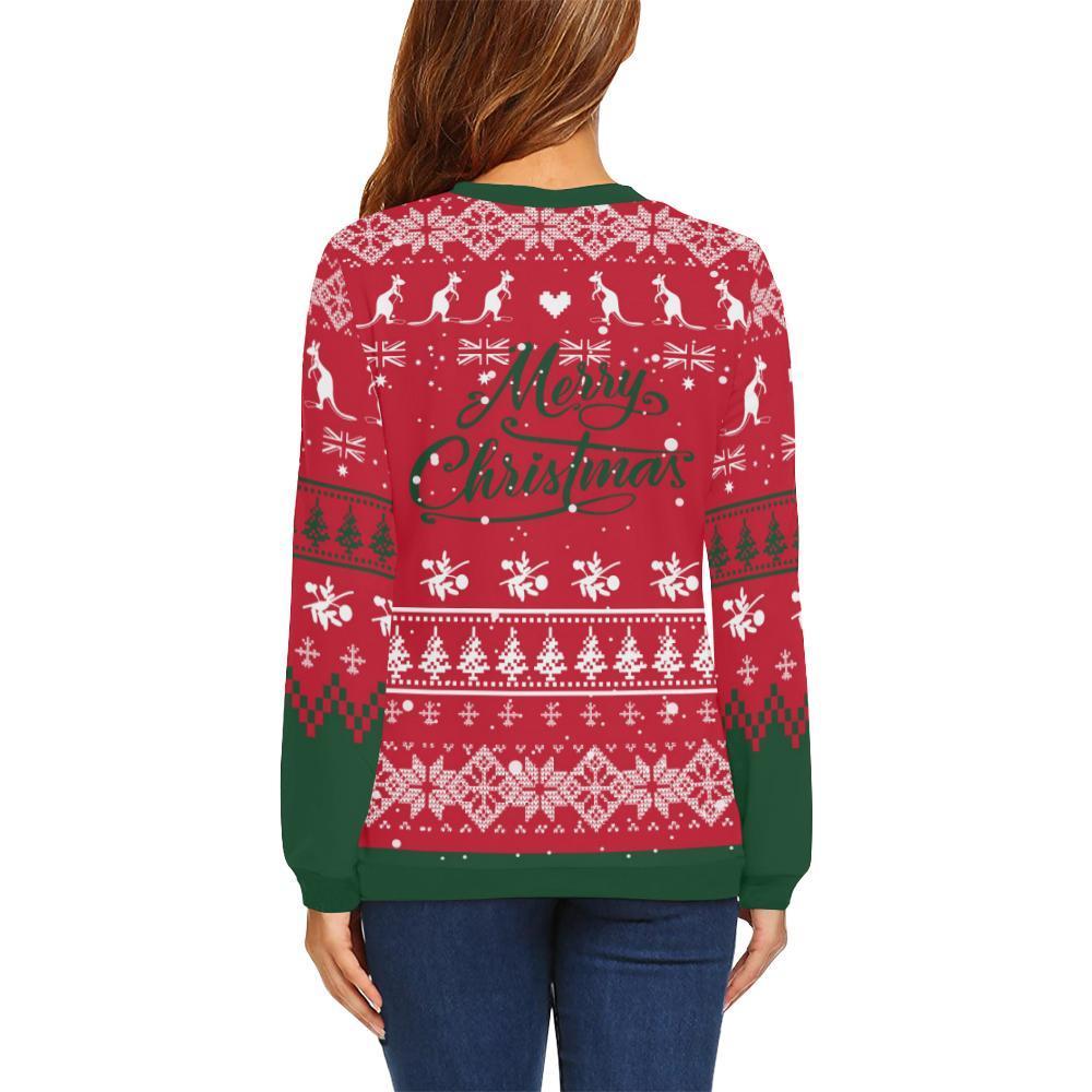Australia Santa Is Coming™ - Christmas Sweatshirt K5-CREWNECK SWEATSHIRTS-HP Arts-Men-XXXL-Red Mix Green-Vibe Cosy™