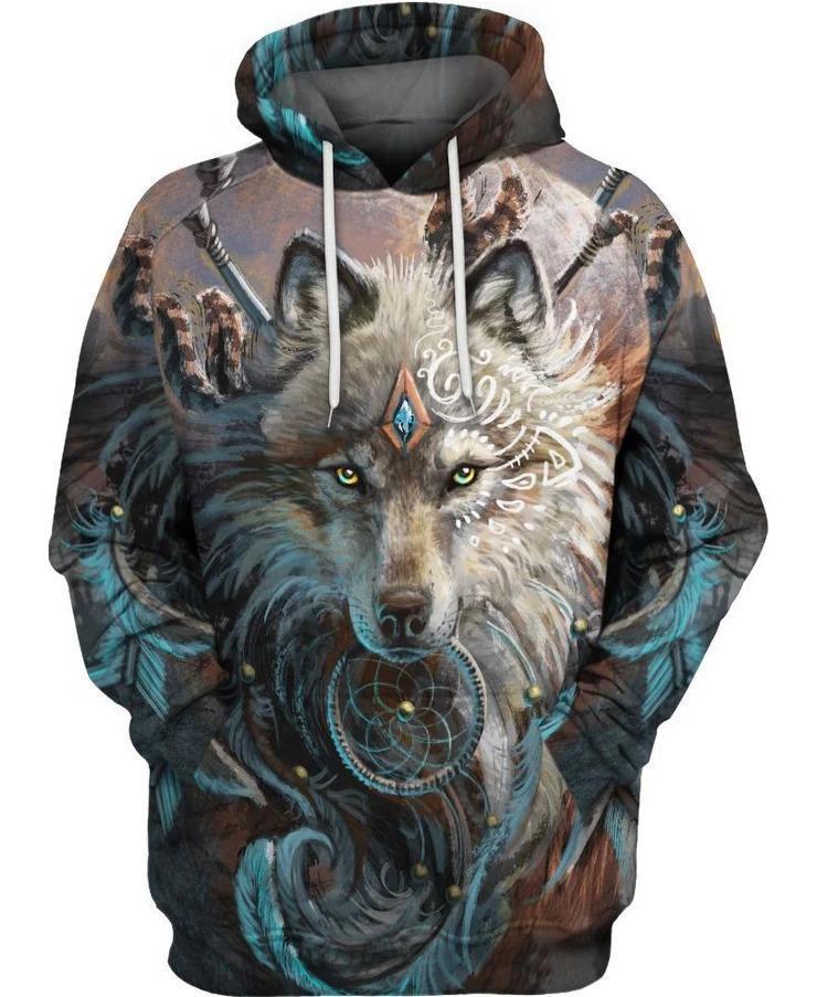 Wolf 3D All Over Printed Shirts For Men and Women TT100801-Apparel-TT-Hoodie-S-Vibe Cosy™