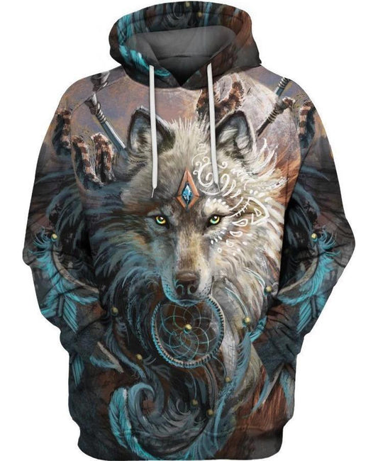 Wolf 3D All Over Printed Shirts For Men and Women TT100801-Apparel-TT-Hoodie-S-Vibe Cosy™