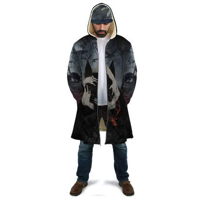 Crazy Wolf All Over Printed Unisex Deluxe Hoodie ML