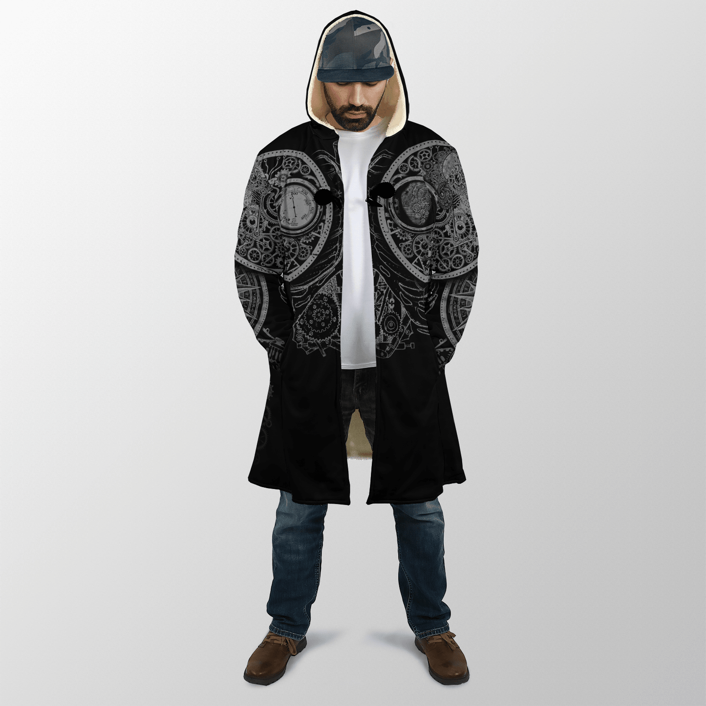 Steampunk Mechanic 3D Over Printed Cloak for Men and Women-ML