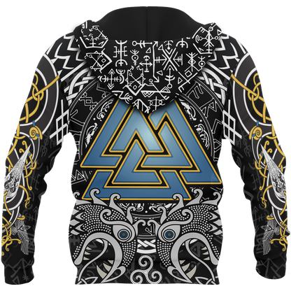Viking Odin - Wotan Pullover Hoodie A0-ALL OVER PRINT HOODIES-HP Arts-Hoodie-S-Vibe Cosy™
