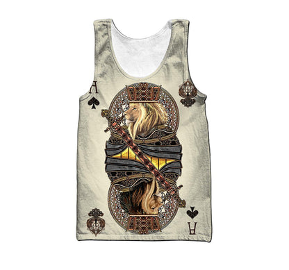 Summer Collection - Lion Ace Spade 3D All Over Printed Unisex Shirts