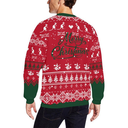 Australia Santa Is Coming™ - Christmas Sweatshirt K5-CREWNECK SWEATSHIRTS-HP Arts-Men-XXXL-Red Mix Green-Vibe Cosy™