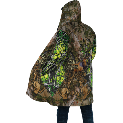 Elk Hunting Camo 3D Over Printed Unisex Deluxe Hoodie ML