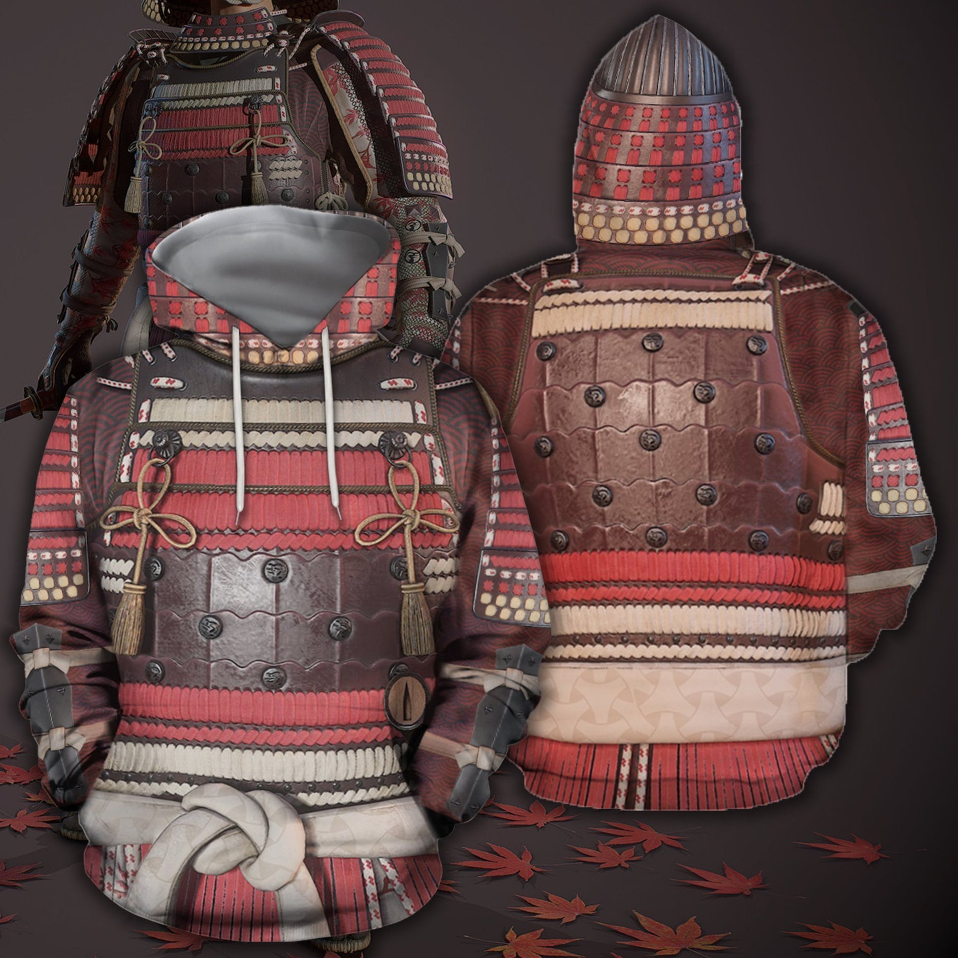 All Over Printed Samurai Armor Cover-Apparel-HP Arts-Hoodie-S-Vibe Cosy™