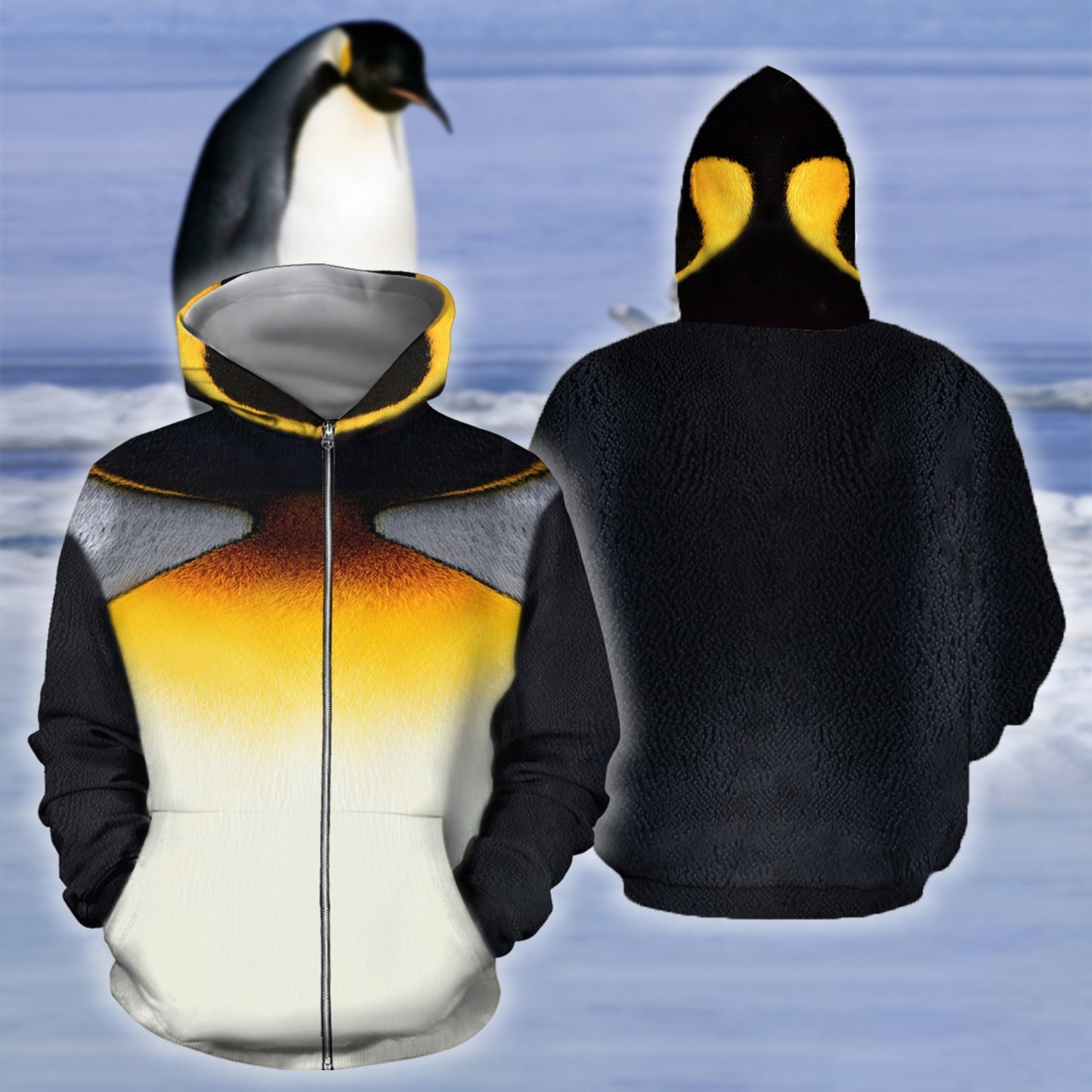 3D All Over Printed Penguins Cover-Apparel-HP Arts-ZIPPED HOODIE-S-Vibe Cosy™