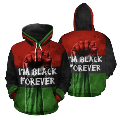 African Hoodie - African I'm Black Forever Hoodie-ALL OVER PRINT HOODIES (A)-HPArt-Women-XS-Black-Vibe Cosy™