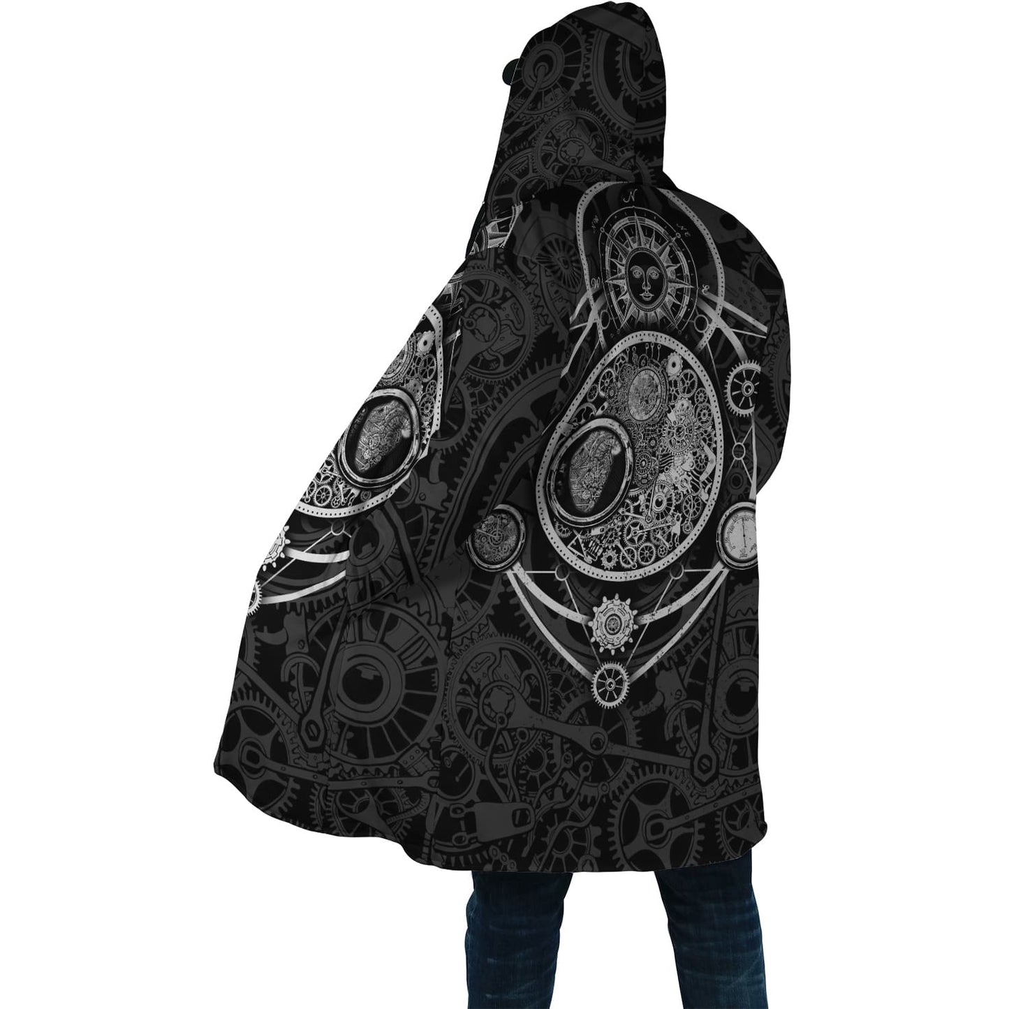 Steampunk Heart of Mechanic 3D Over Printed Cloak for Men and Women-ML
