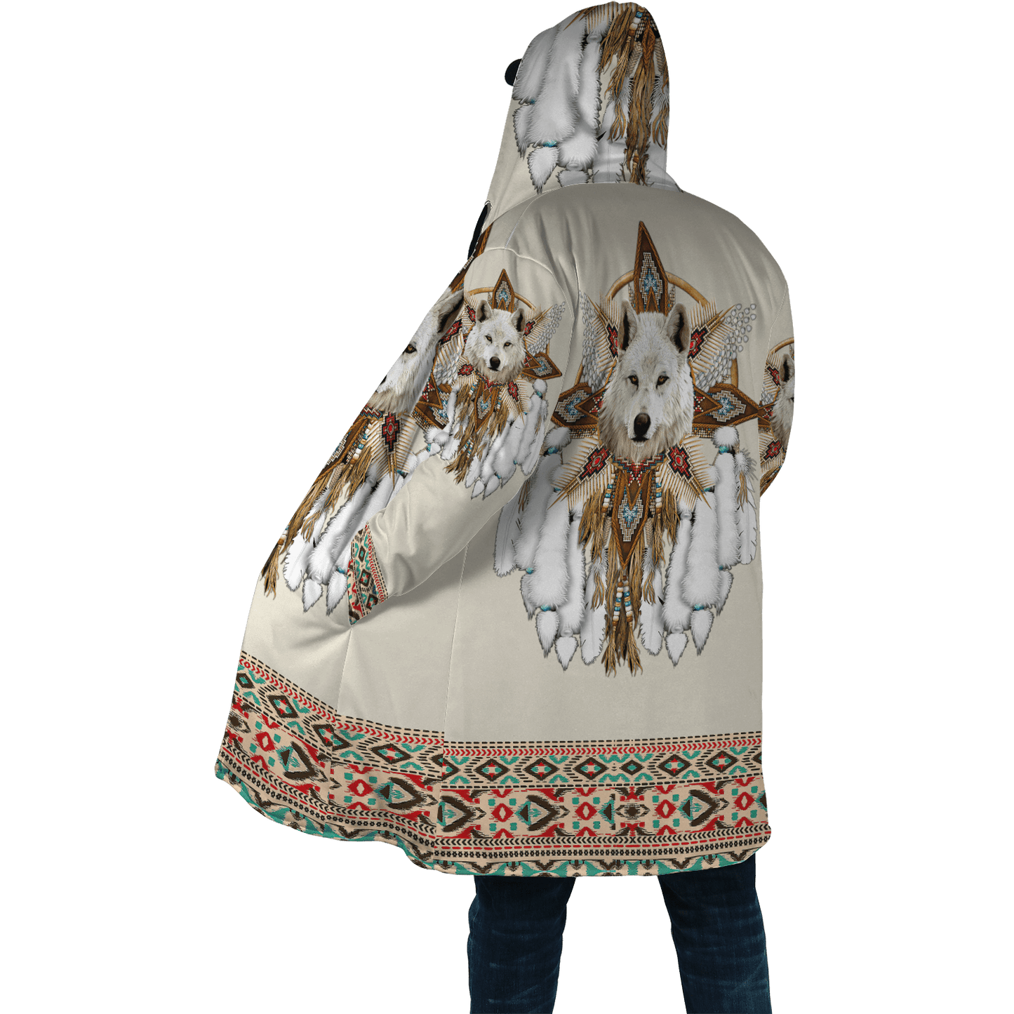 Native Spirit Wolf 3D All Over Printed Unisex Hoodie ML